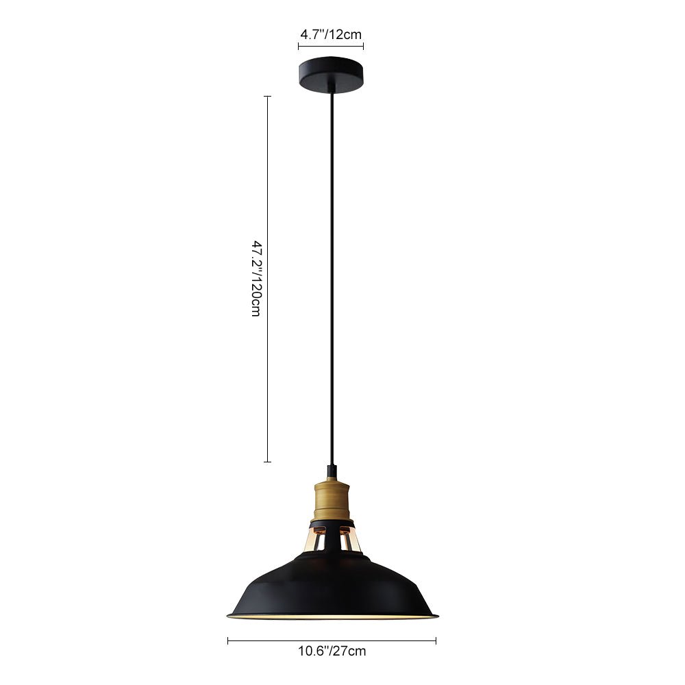 Luz de Domo Única Moderna en Negro y Cobre