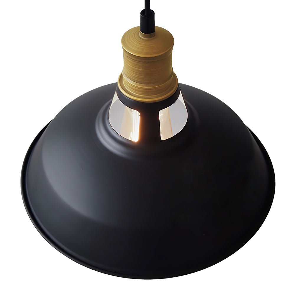 Luz de Domo Única Moderna en Negro y Cobre