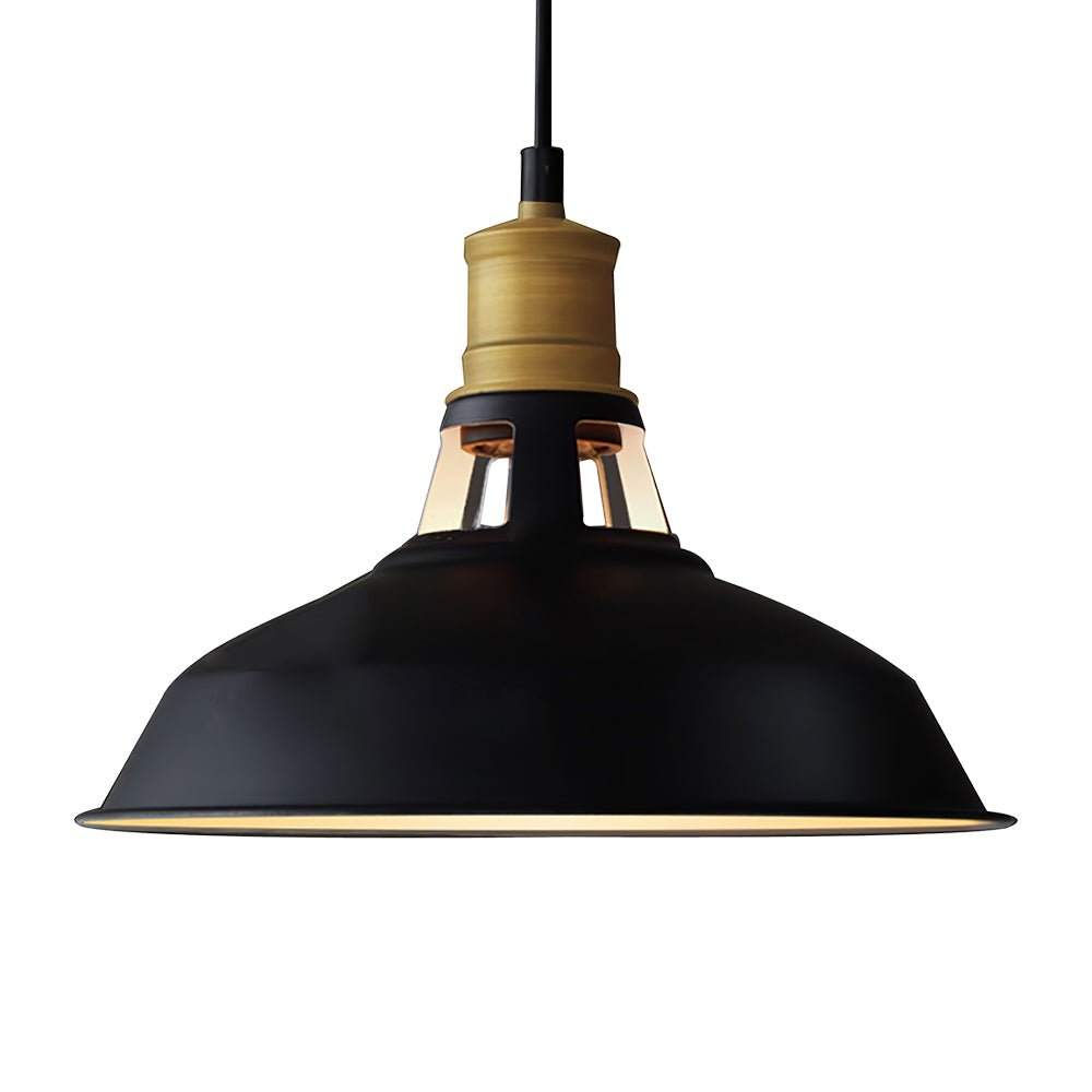 Luz de Domo Única Moderna en Negro y Cobre