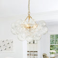 Moderno Candelabro de Vidrio Texturizado Transparente en Forma de Globo