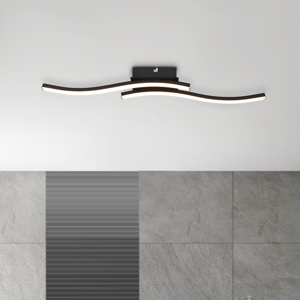 Montaje Semi Empotrado Curvado LED Moderno para Baño