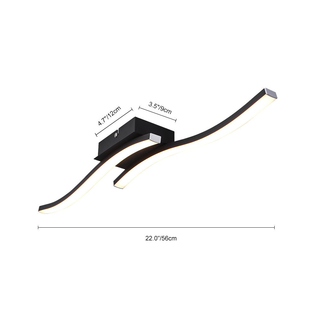 Montaje Semi Empotrado Curvado LED Moderno para Baño