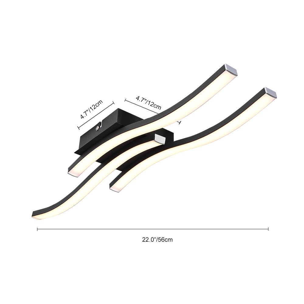 Montaje Semi Empotrado Curvado LED Moderno para Baño