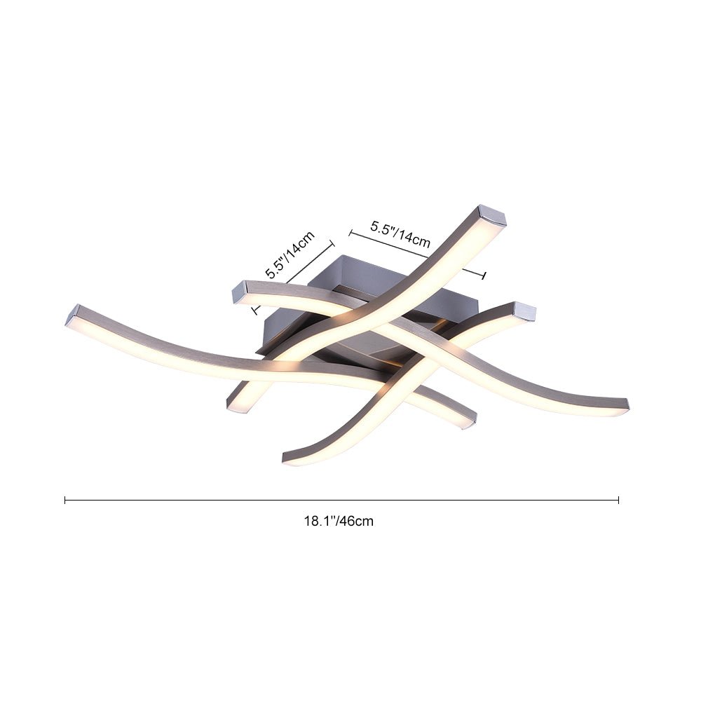 Montaje Semi Empotrado Curvado LED Moderno para Baño