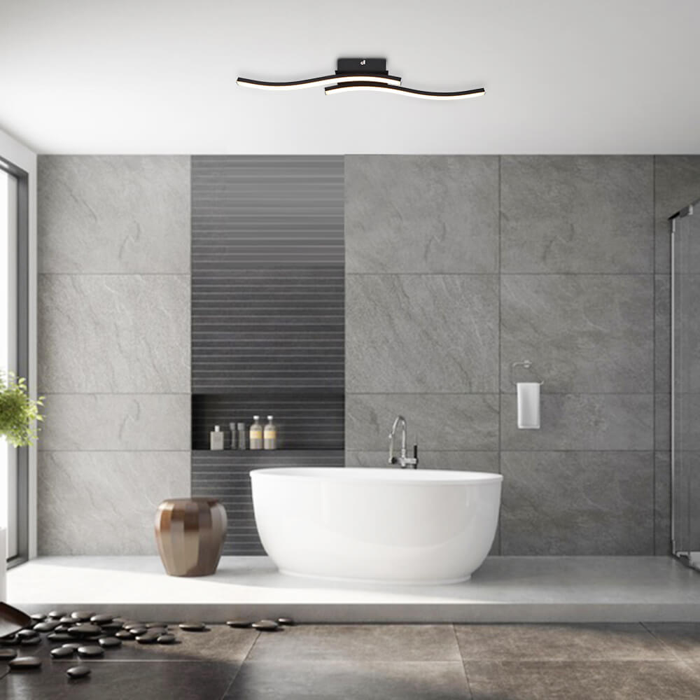 Montaje Semi Empotrado Curvado LED Moderno para Baño