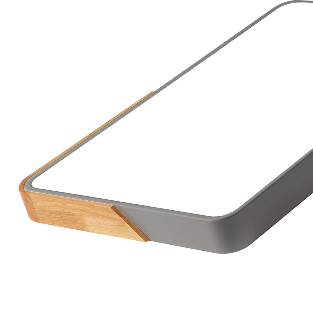 Luz de Techo Led Rectangular Regulable Moderna con Acabados de Madera