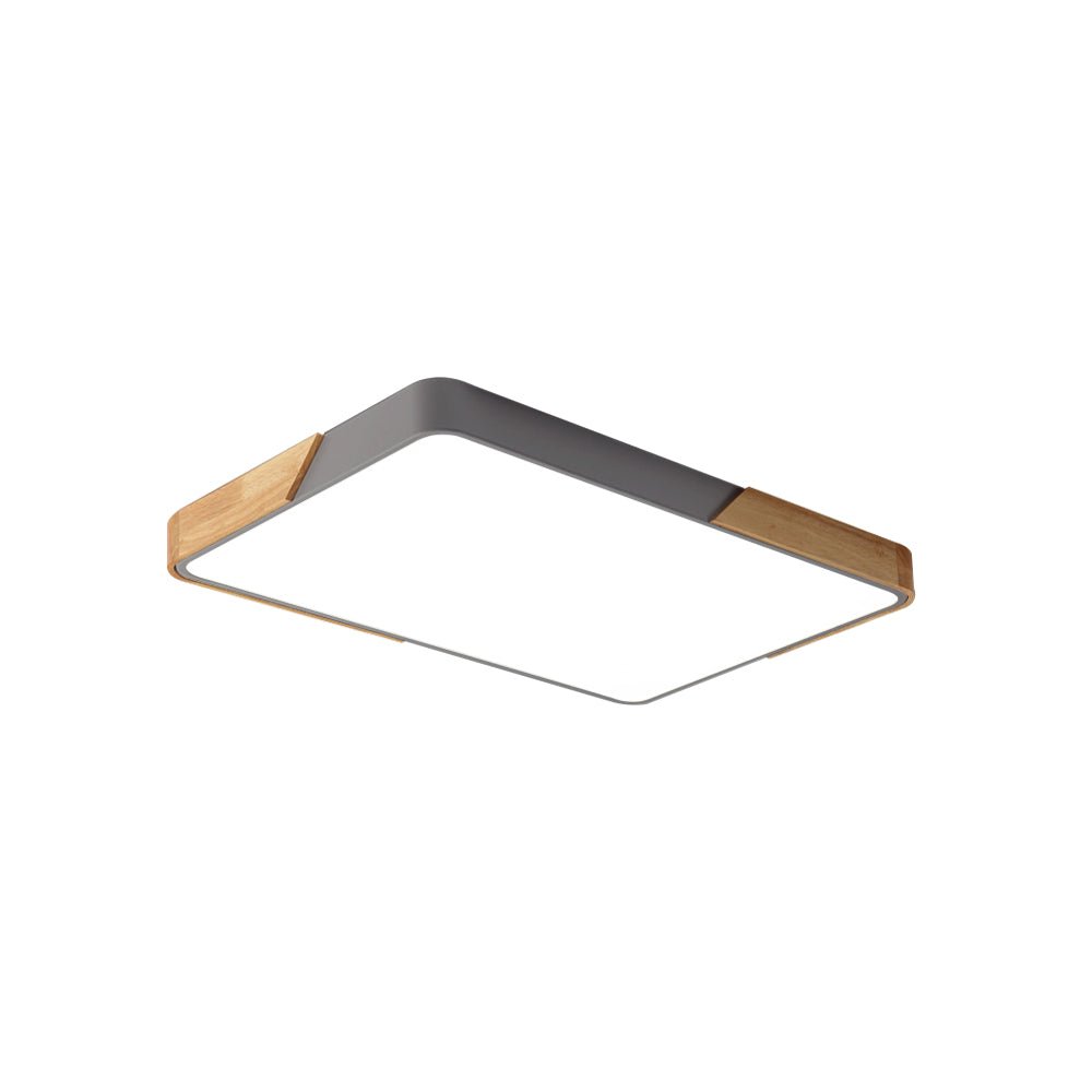 Luz de Techo Led Rectangular Regulable Moderna con Acabados de Madera