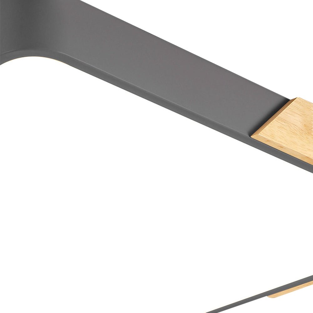 Luz de Techo Led Rectangular Regulable Moderna con Acabados de Madera