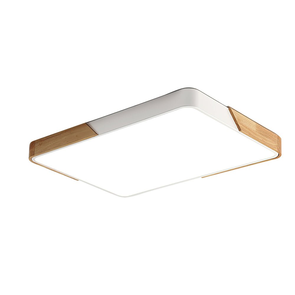 Luz de Techo Led Rectangular Regulable Moderna con Acabados de Madera