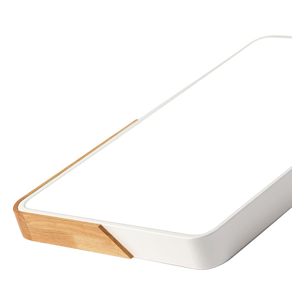 Luz de Techo Led Rectangular Regulable Moderna con Acabados de Madera