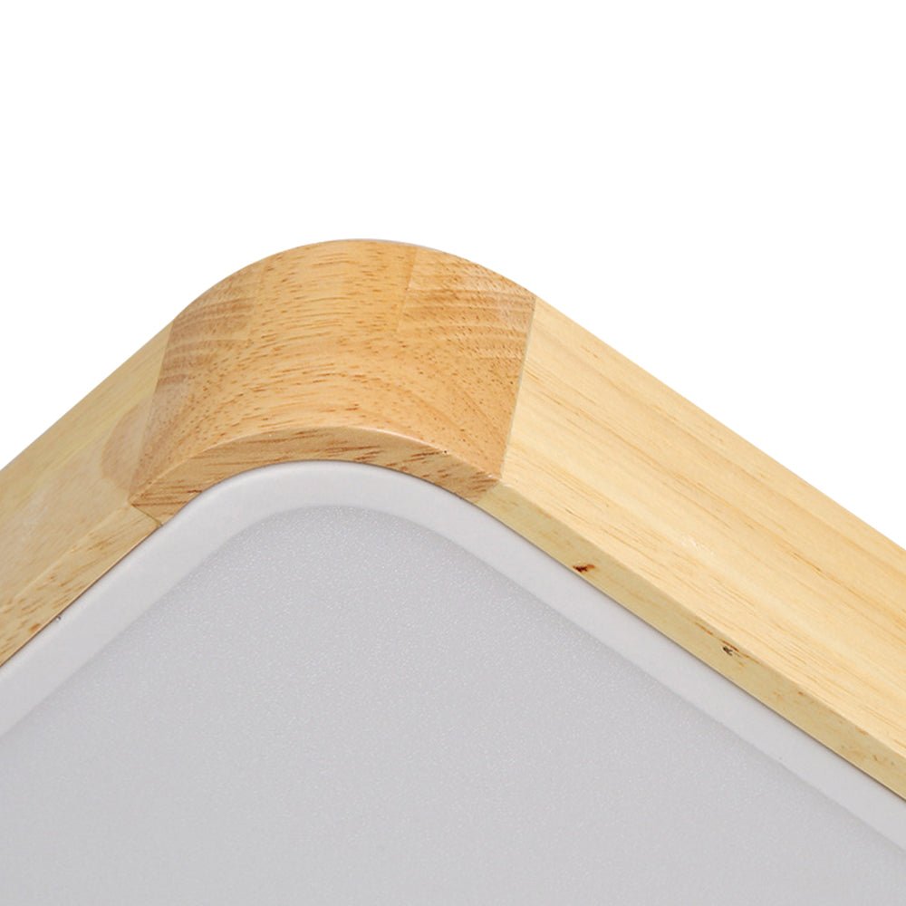 Luz de Techo Led Rectangular Regulable Moderna con Acabados de Madera