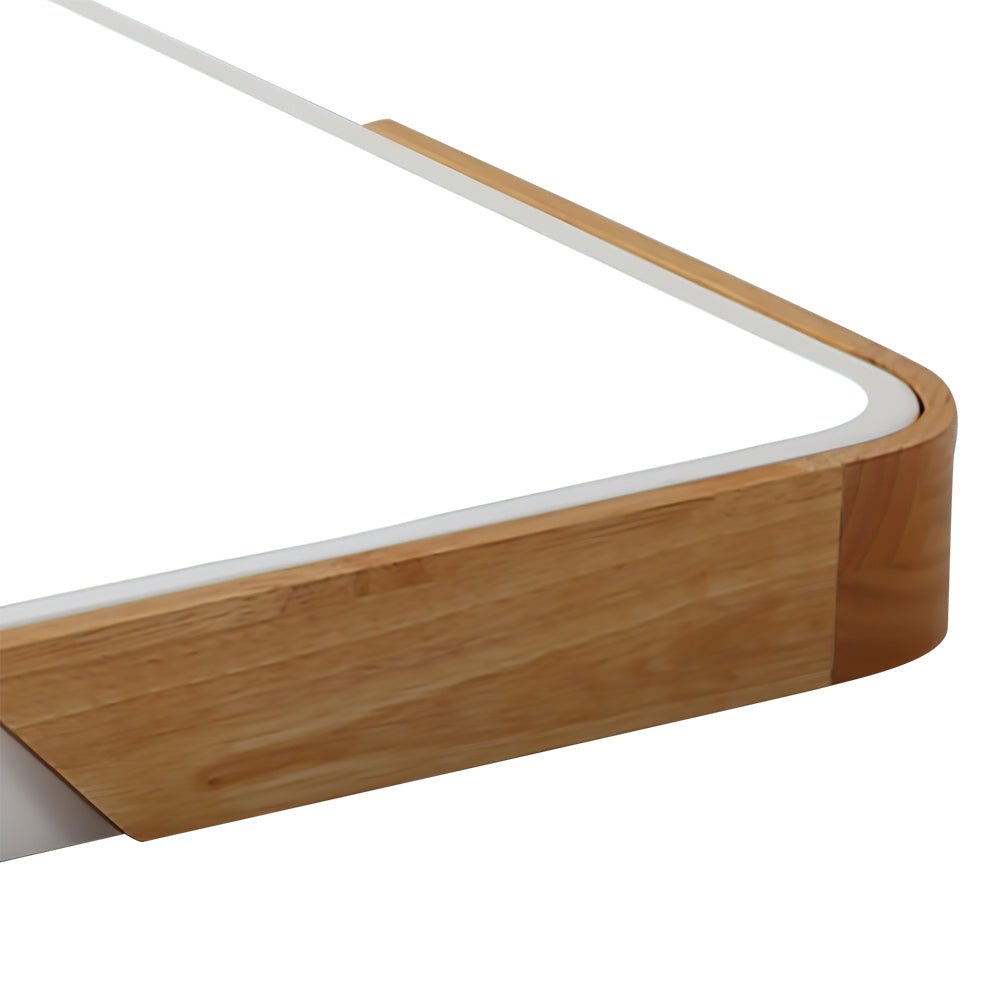 Luz de Techo Led Rectangular Regulable Moderna con Acabados de Madera