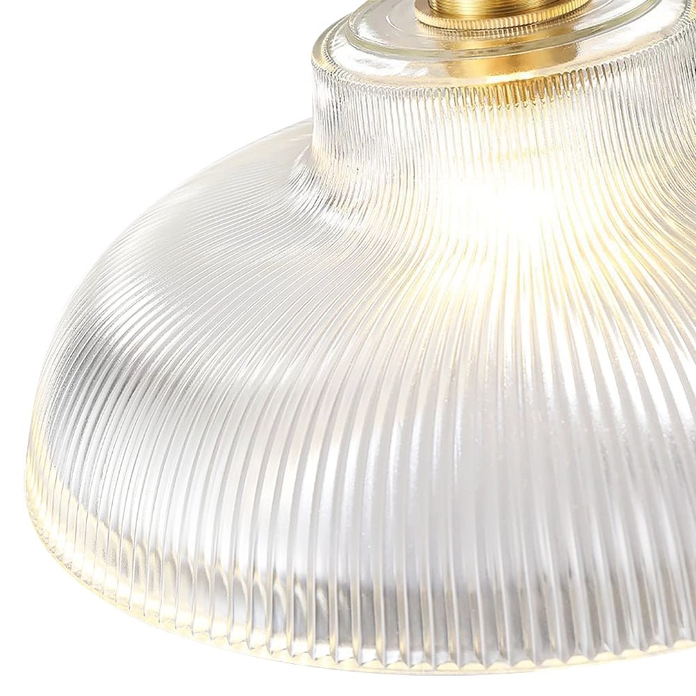 Lámpara Colgante de Vidrio con Forma de Cúpula Ribeteada de 1 Luz Estilo Granja Moderna