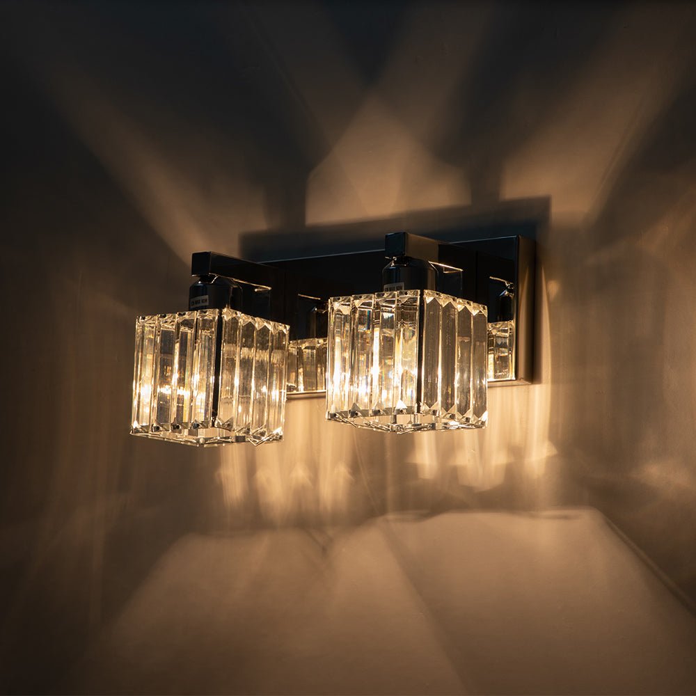 Luz de Tocador Moderna Glamour con Pantalla de Cristal Cuadrada