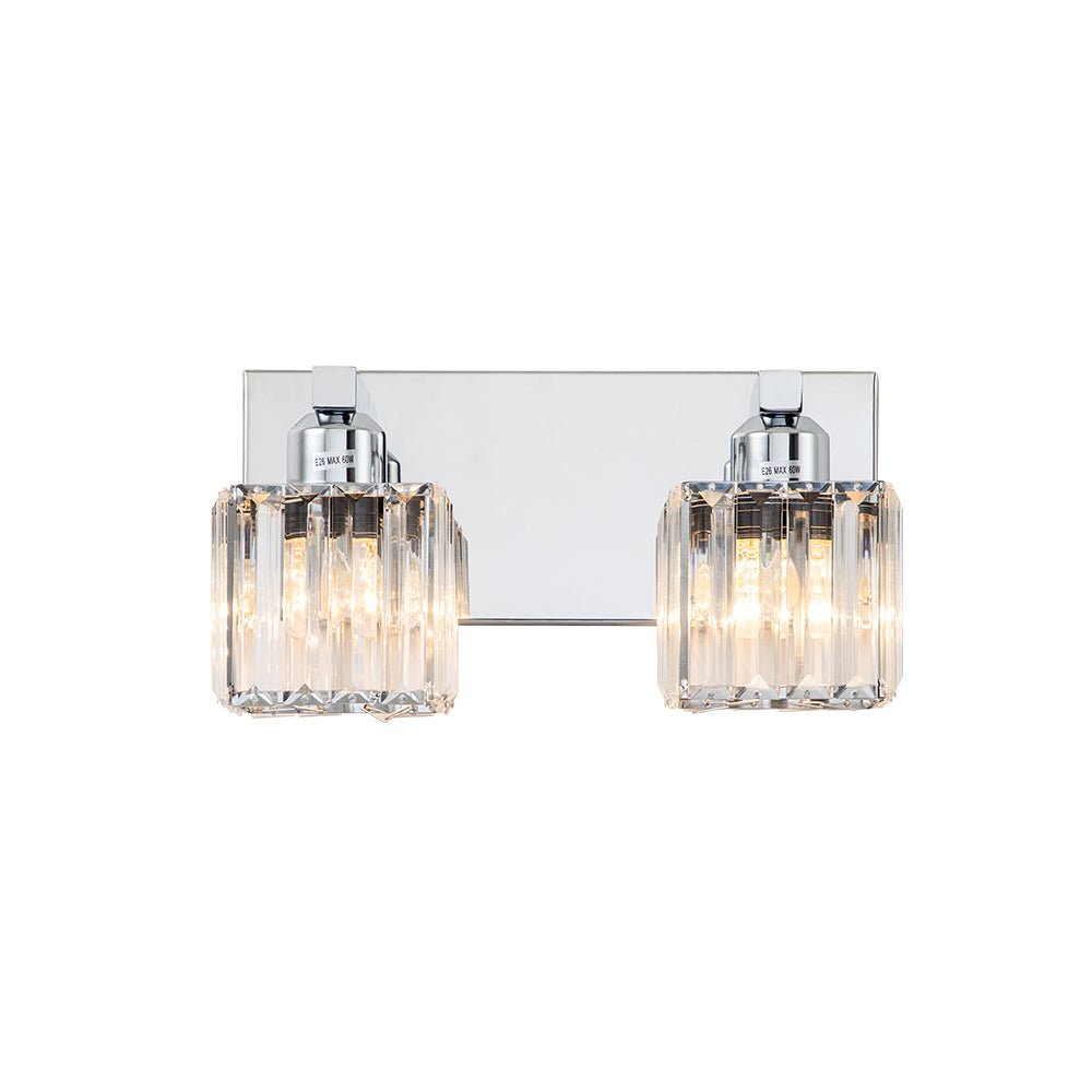 Luz de Tocador Moderna Glamour con Pantalla de Cristal Cuadrada