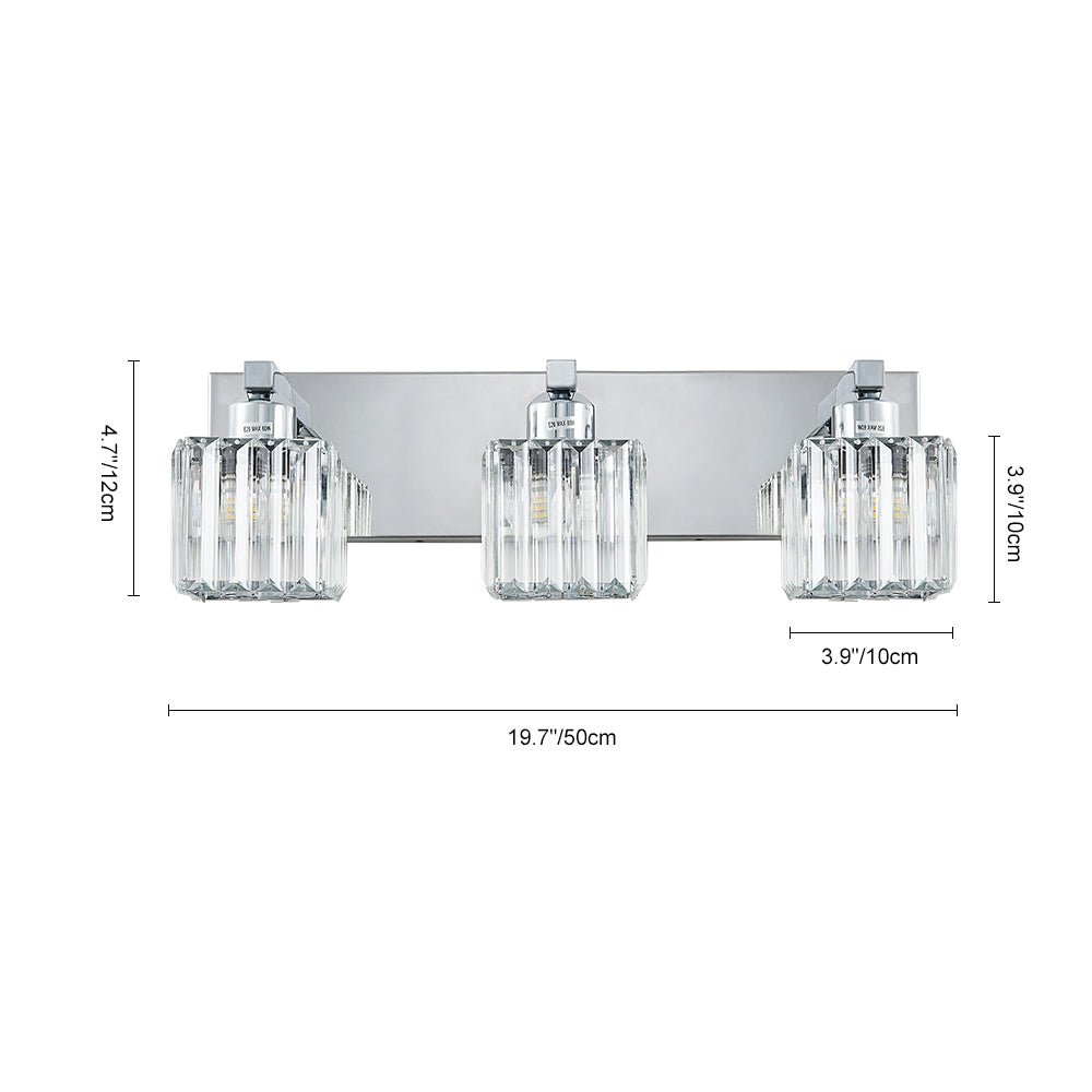 Luz de Tocador Moderna Glamour con Pantalla de Cristal Cuadrada