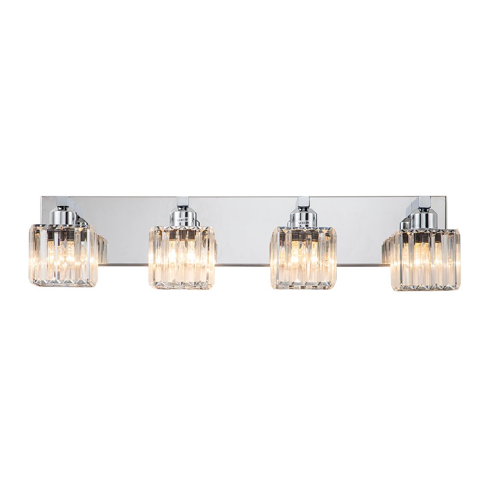 Luz de Tocador Moderna Glamour con Pantalla de Cristal Cuadrada
