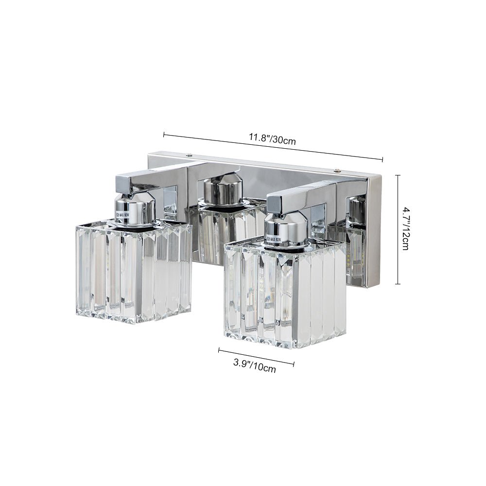 Luz de Tocador Moderna Glamour con Pantalla de Cristal Cuadrada