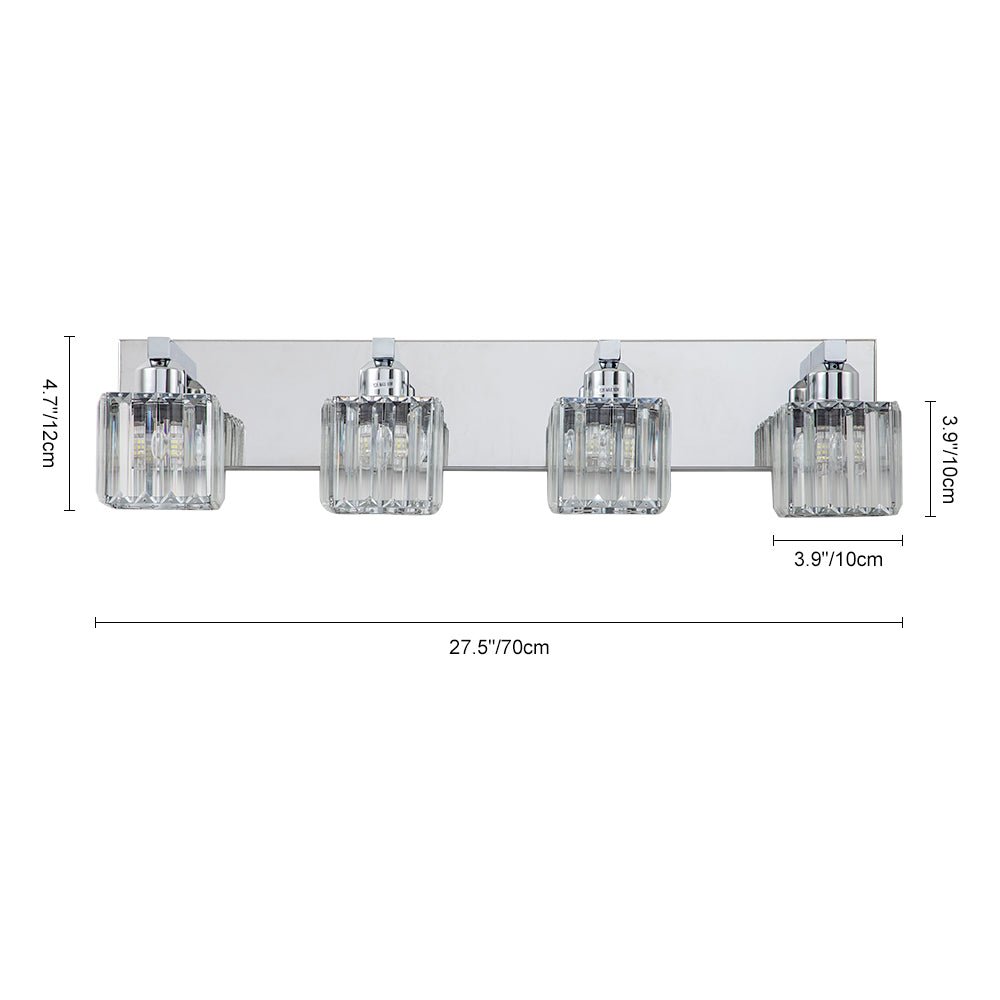 Luz de Tocador Moderna Glamour con Pantalla de Cristal Cuadrada