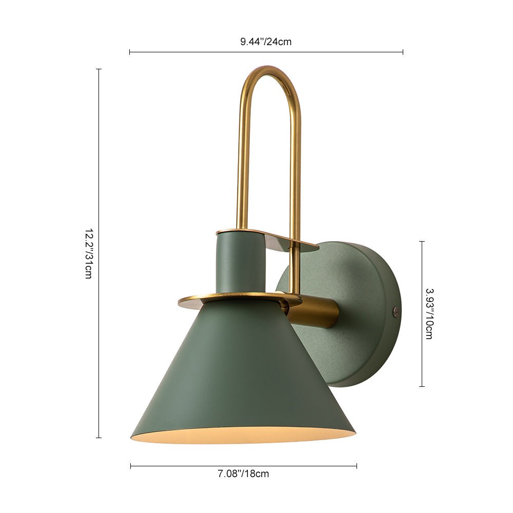 Luz de Pared Cono Moderna de 1 Luz para Mesita de Noche