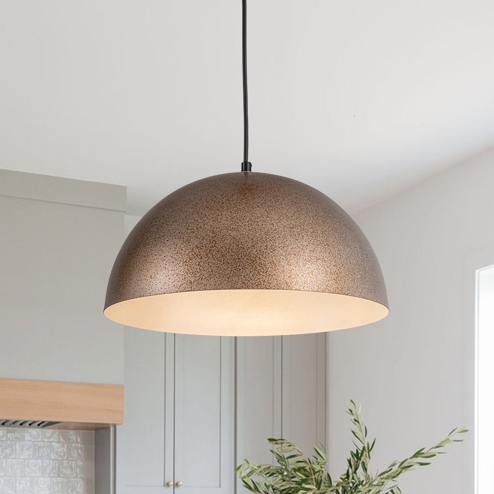 Lámpara colgante de metal en diseño de cúpula industrial de 1 luz para el área de comedor