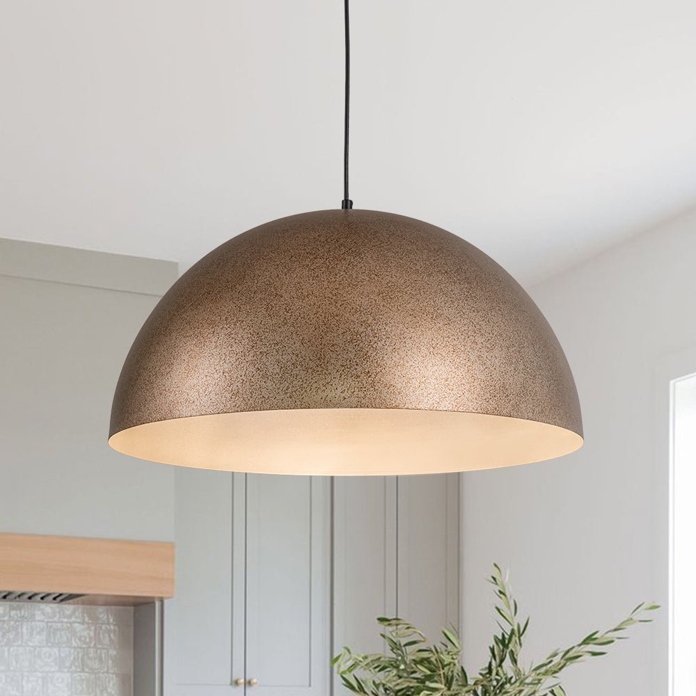Lámpara colgante de metal en diseño de cúpula industrial de 1 luz para el área de comedor