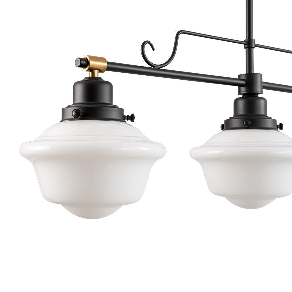 Moderna Lámpara Colgante Lineal de Vidrio Escuela Industrial de 3 Luces
