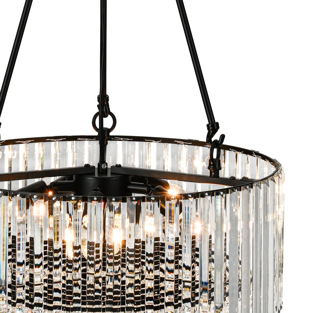 Lámpara de Araña de Cristal Moderna de Lujo de 5 Luces con Varillas Ajustables