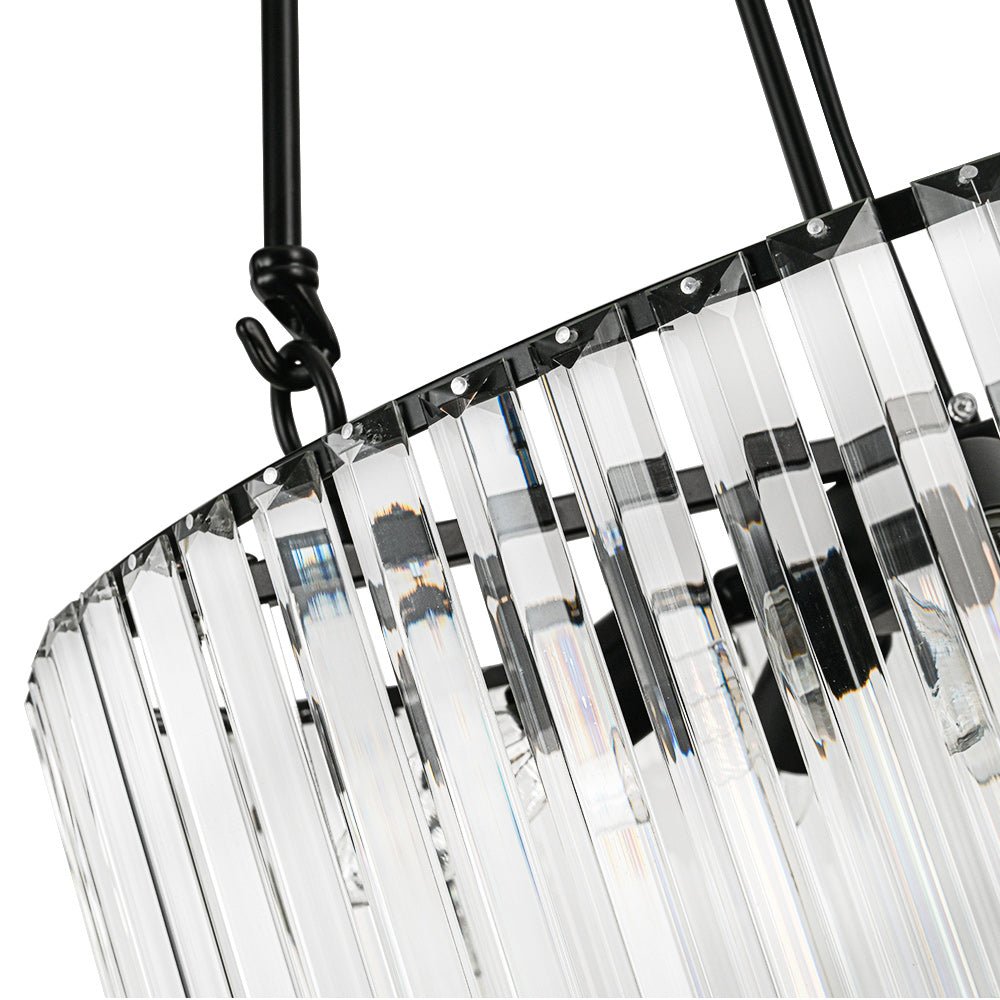 Lámpara de Araña de Cristal Moderna de Lujo de 5 Luces con Varillas Ajustables