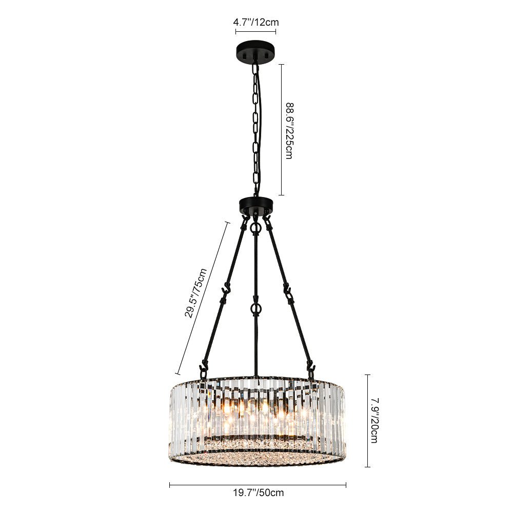 Lámpara de Araña de Cristal Moderna de Lujo de 5 Luces con Varillas Ajustables