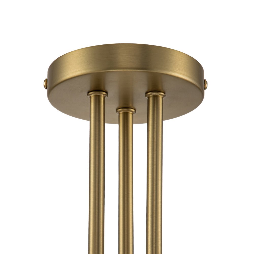 Moderno Semi Flush Mount de Vidrio Sputnik de 3 Luces de Estilo Mid-Century