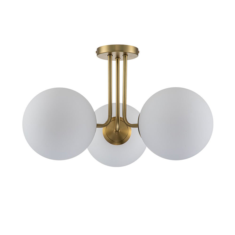 Moderno Semi Flush Mount de Vidrio Sputnik de 3 Luces de Estilo Mid-Century