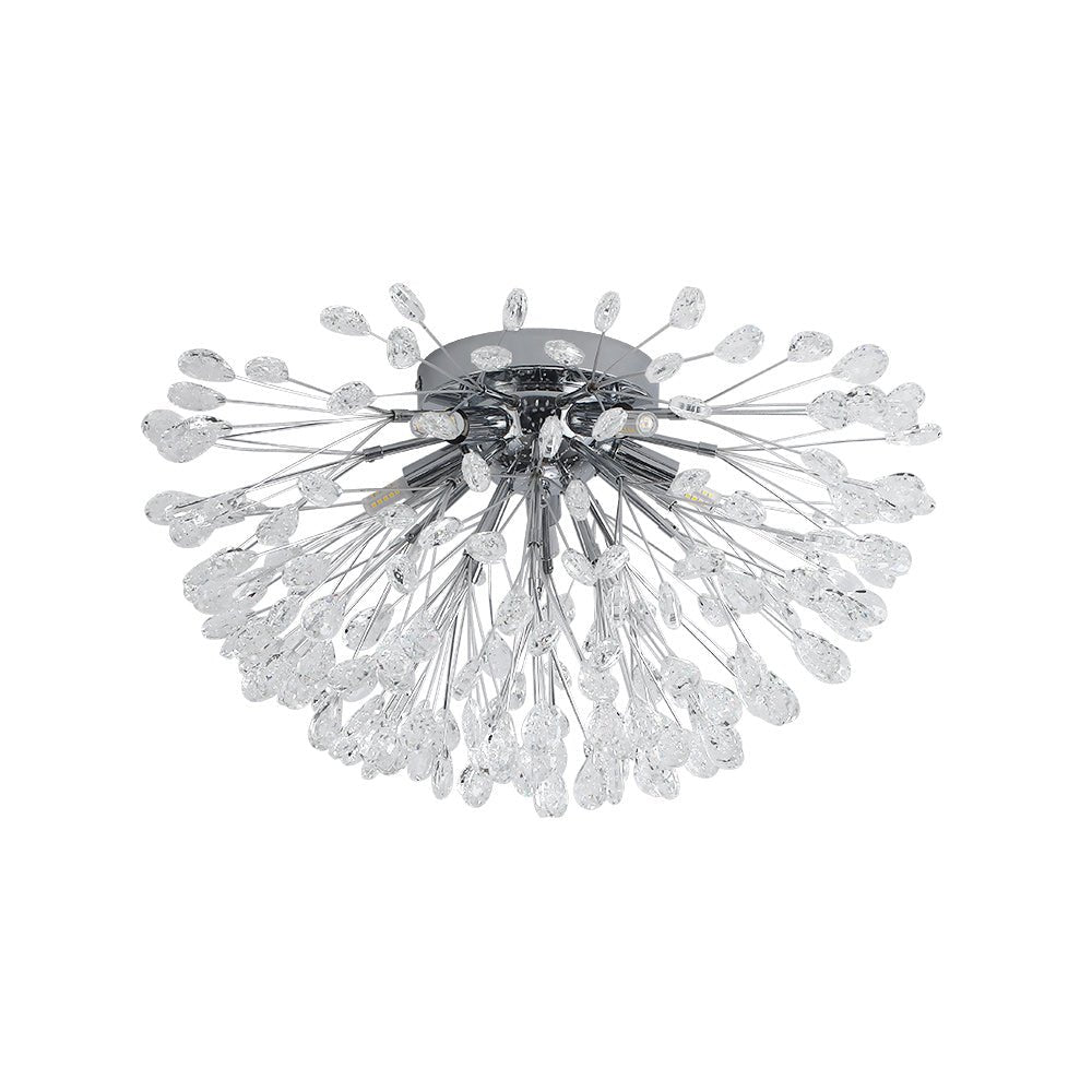 Moderno Semi Flush Mount de Cristal en Forma de Flor de Fuegos Artificiales de 5 Luces