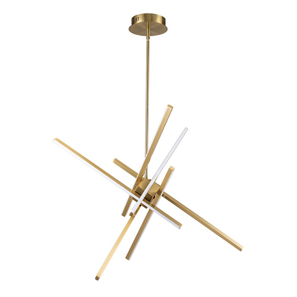 Moderno Candelabro Lineal Led Sputnik de 6 Luces de Medio Siglo