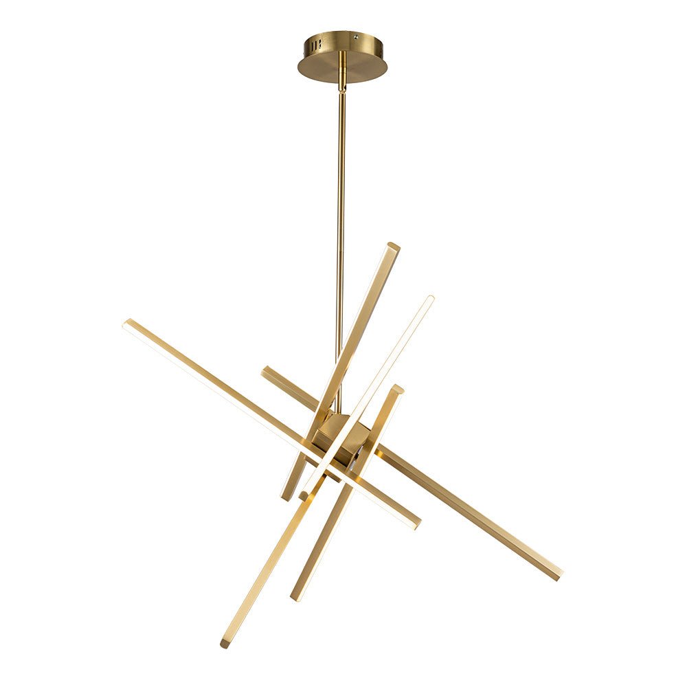 Moderno Candelabro Lineal Led Sputnik de 6 Luces de Medio Siglo