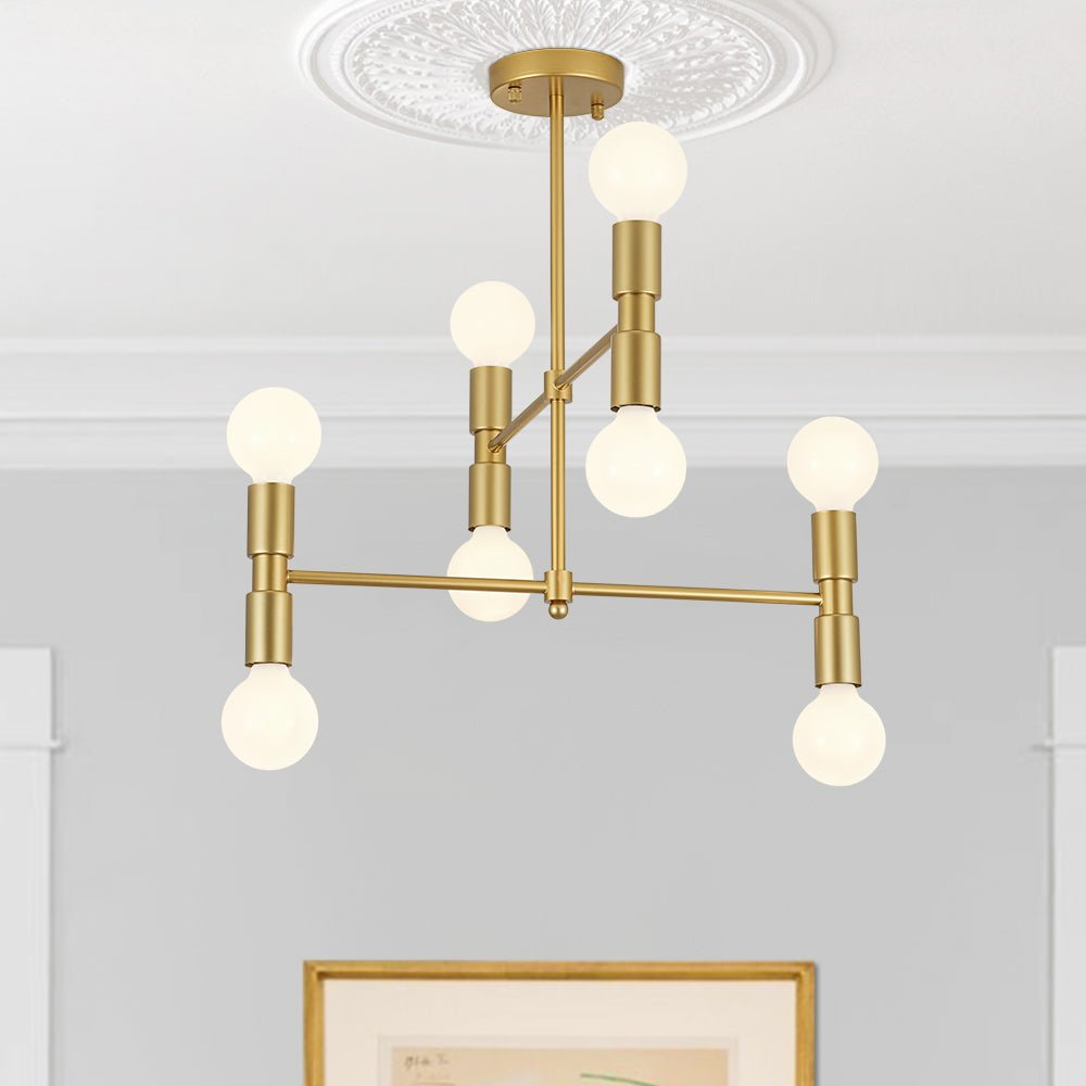 Moderno Semi Flush Mount Sputnik de 8 Luces en Capas