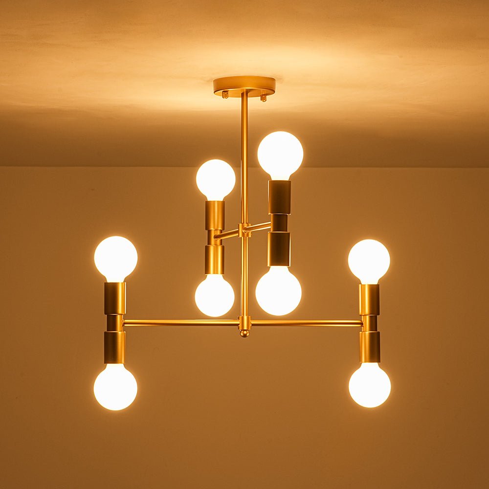 Moderno Semi Flush Mount Sputnik de 8 Luces en Capas