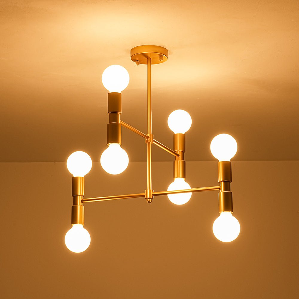 Moderno Semi Flush Mount Sputnik de 8 Luces en Capas