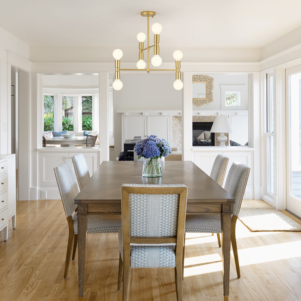 Moderno Semi Flush Mount Sputnik de 8 Luces en Capas