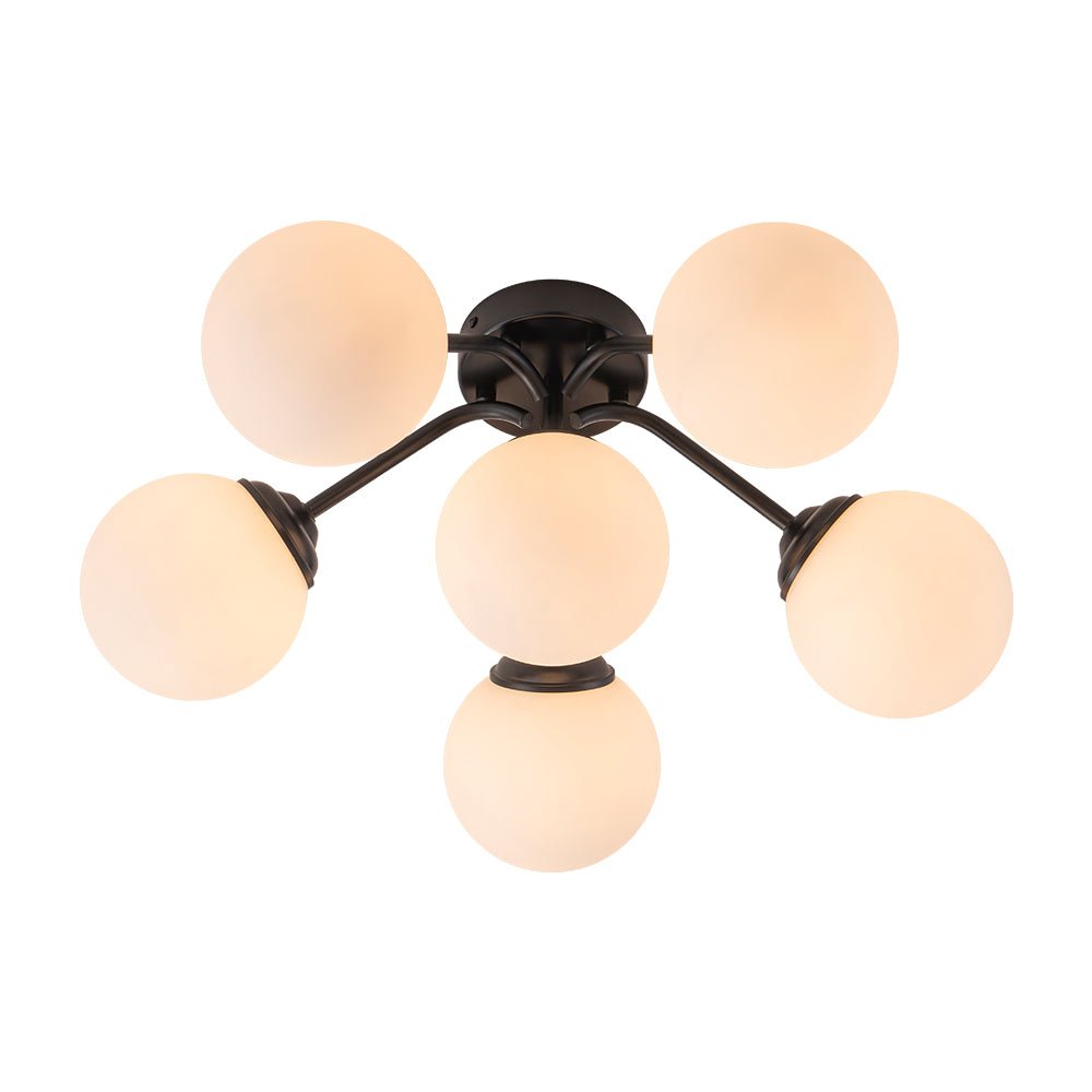 Moderno Semi Flush Mount de Globo de Vidrio Sputnik de Medio Siglo