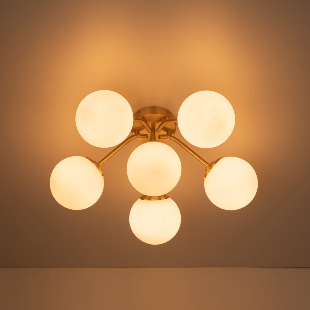 Moderno Semi Flush Mount de Globo de Vidrio Sputnik de Medio Siglo