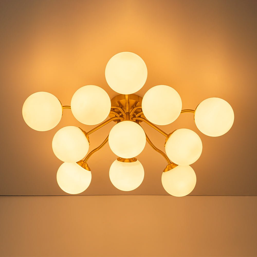 Moderno Semi Flush Mount de Globo de Vidrio Sputnik de Medio Siglo