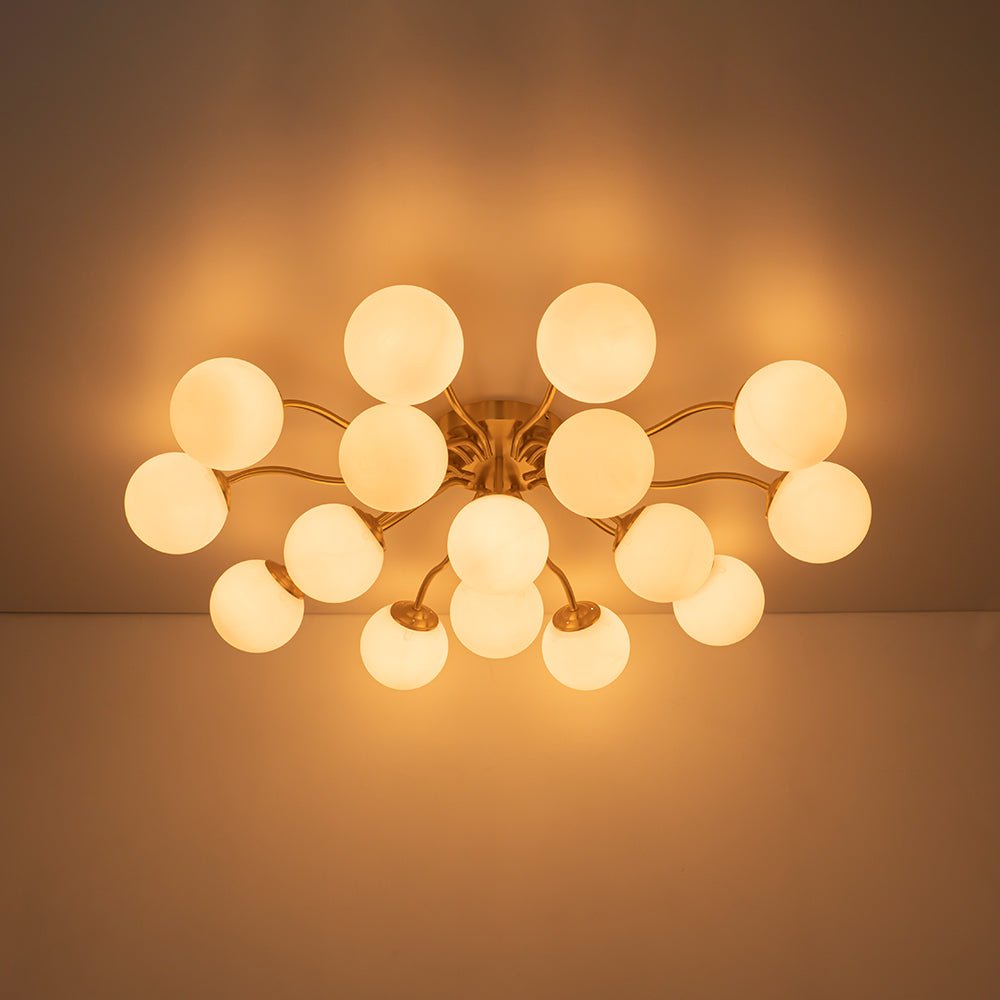 Moderno Semi Flush Mount de Globo de Vidrio Sputnik de Medio Siglo