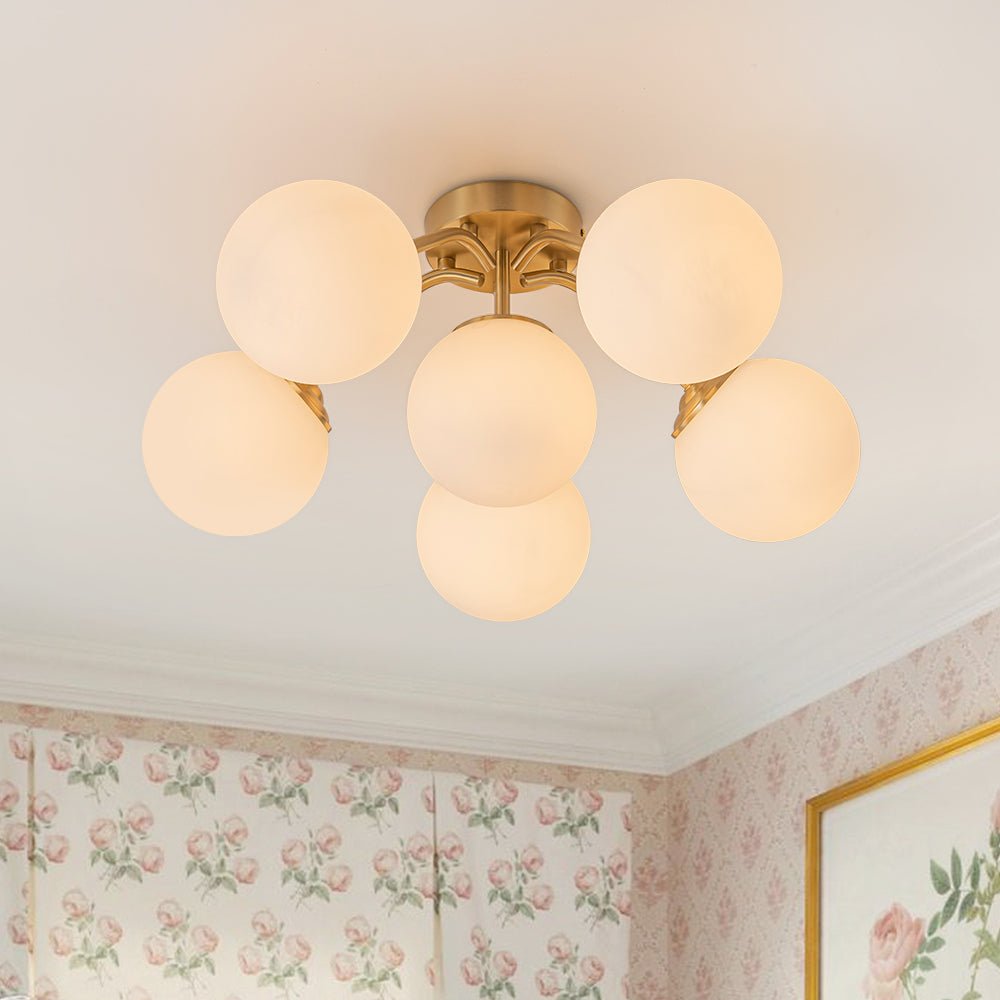 Moderno Semi Flush Mount de Globo de Vidrio Sputnik de Medio Siglo