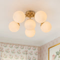 Moderno Semi Flush Mount de Globo de Vidrio Sputnik de Medio Siglo