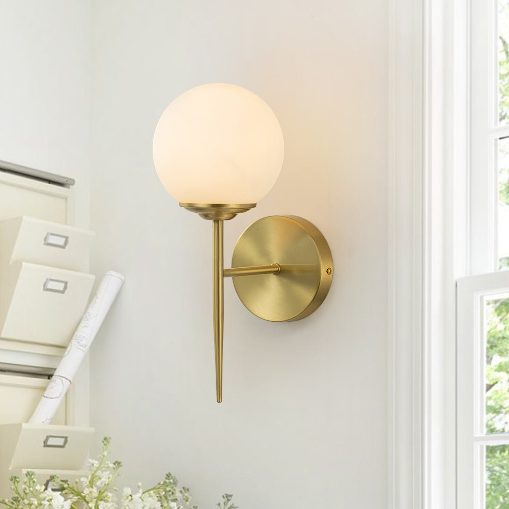 Luz de Pared de Globo de Vidrio Lechoso Moderno Minimalista de 1 Luz