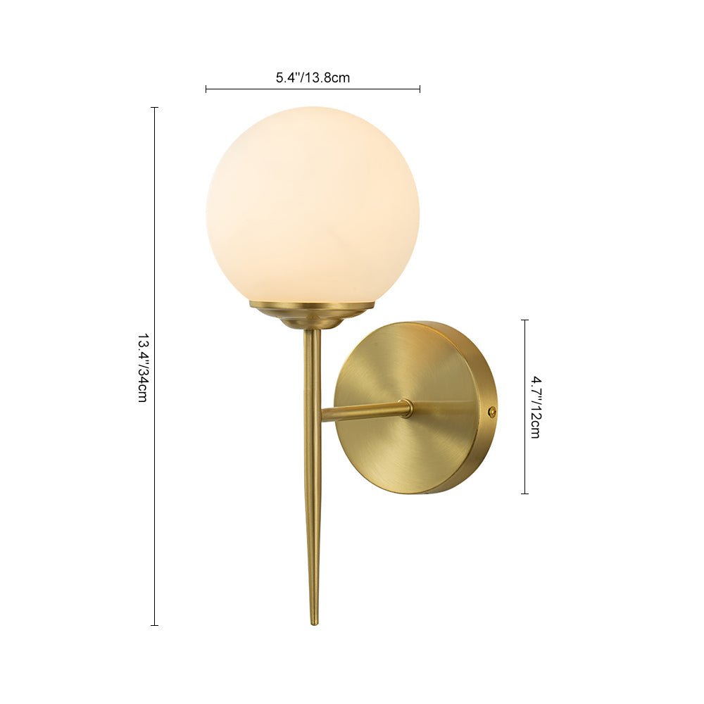 Luz de Pared de Globo de Vidrio Lechoso Moderno Minimalista de 1 Luz
