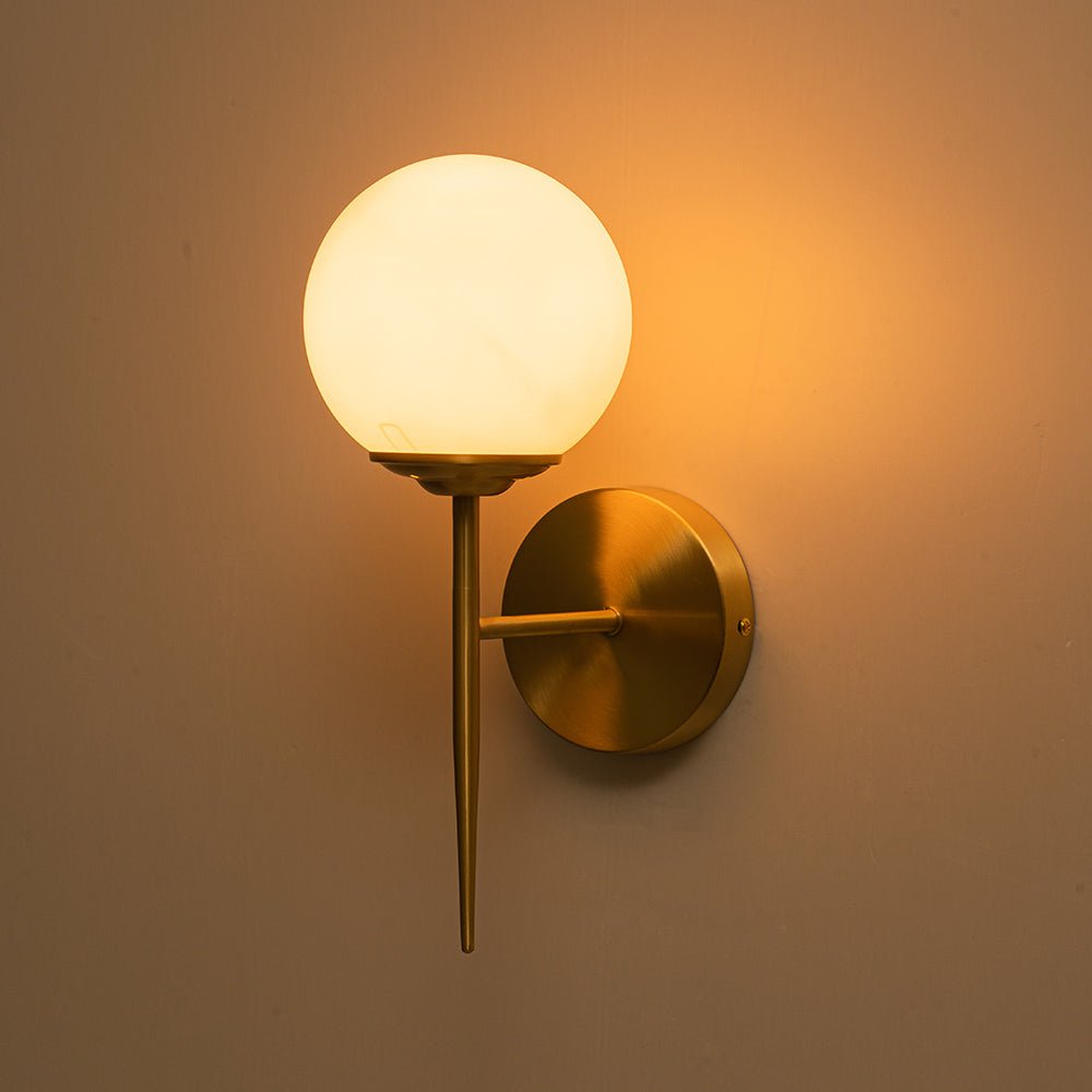 Luz de Pared de Globo de Vidrio Lechoso Moderno Minimalista de 1 Luz