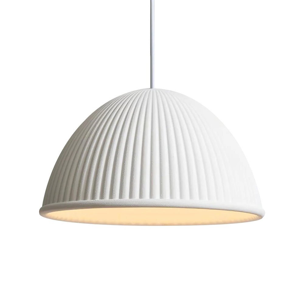 Lámpara Colgante de Domo de Resina Estriada de 1 Luz Minimalista Moderna