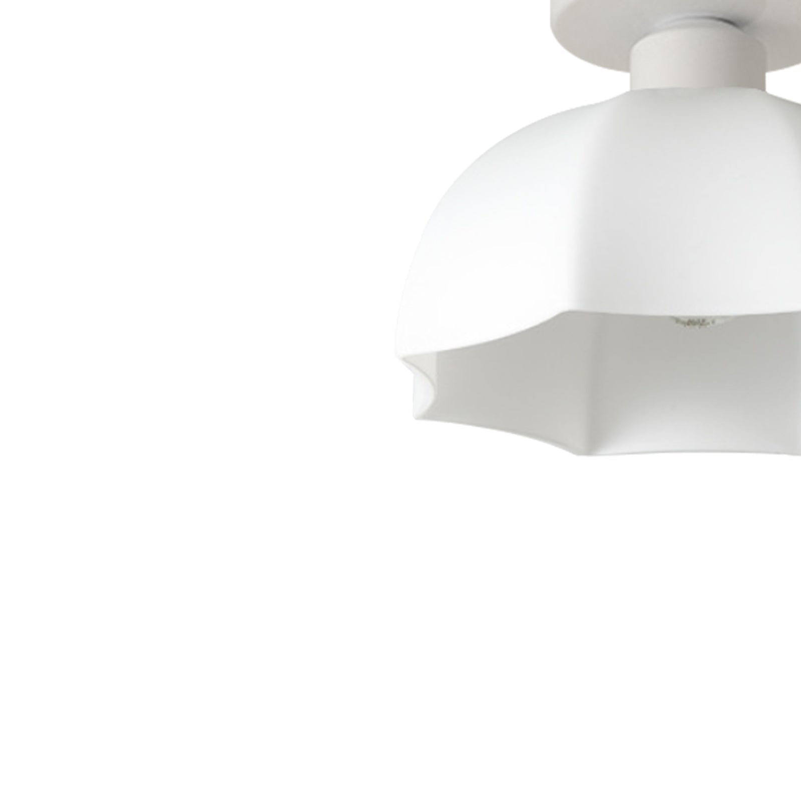 Luz de Techo de Pantalla de Cúpula Blanca con Diseño Escallopado y 1 Luz Minimalista Moderna